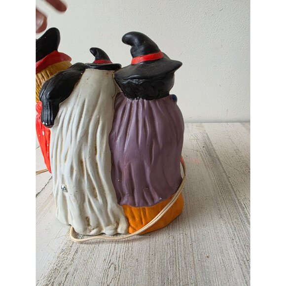 Vintage ceramic Halloween light up cat witch ghost Halloween decor table top sca - Picture 8 of 12